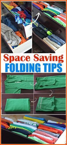 How To Fold Clothes to Save Space (Organizing Tip Using KonMari Folding Method) Folding To Save Space, Fold Clothes To Save Space, Space Saving Dresser, Diy Clothes Organiser, Space Saving Folding, Hacks For Men, Konmari Folding, Folding Tips, Laundry Tips And Tricks