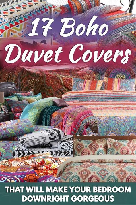 Bohemian Bedroom Decor Diy, Boho Duvet Covers, Boho Rv, Toddler Bed Comforter, Duvet Cover Ideas, Diy Duvet, Creative Bedroom Ideas, Bohemian Bedding Sets, Unique Duvet Covers