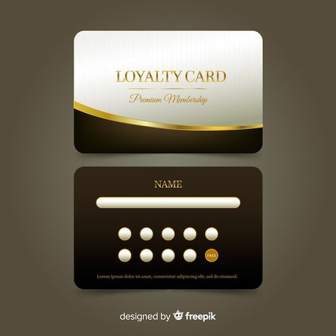 Free vector premium loyalty card with go... | Free Vector #Freepik #freevector Pubmats Ideas, Loyalty Card Design, Barber Business Cards, Shein Shopping, Loyalty Card Template, Mini Mart, Shein Gift Card, Gift Card Ideas, Prize Giveaway