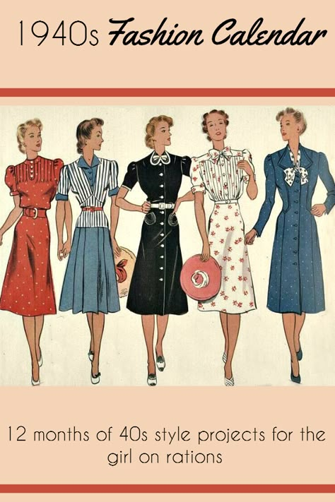 diy 1940s fashion The 40s Fashion, Outfits 40s, 40s Mode, 1940 Fashion, Retro Hairstyles Tutorial, 40s Outfits, Fashion 40s, 40's Fashion, Vintage Foto's