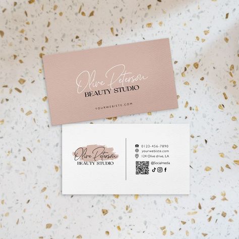 Personalized Business Cards Featuring Your Logo Modern Chic Business Cards, Business Cards For Boutiques, Card Store Design, Beauty Card Design, Business Card For Small Business, Small Business Visiting Card, Beauty Salon Business Cards Design, Business Cards For Small Business, Work Card Design