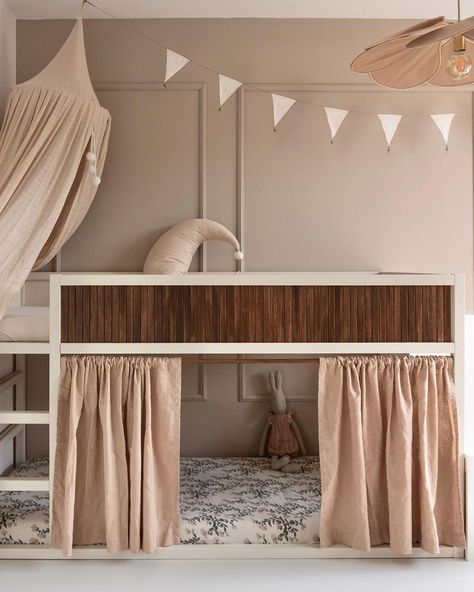 TOP IKEA HACKS FOR KIDS' ROOMS - Kids Interiors Ikea Room Kids Girl, Ikea Bed Diy, Ikea Bunk Bed Hack, Cama Ikea Kura, Bunk Bed Hacks, Kura Bed Hack, Ikea Bunk Bed, Wisteria Cottage, Stylish Kids Room