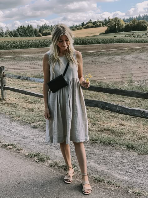 Why You Should Invest in a Linen Dress Linen Farm Clothes, Everyday Linen Dress, Linen House Dress, Not Perfect Linen Mama Dress, Not Perfect Linen Outfits, Linen Dresses Outfit, Linen Dress Outfit Winter, Fall Linen Outfits, Linen Dress Winter