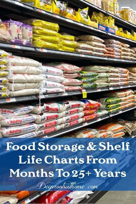 Life Chart, Easy Homesteading, Food Storage Shelves, Food Shelf Life, Survival Food Storage, Emergency Preparedness Food Storage, Prepper Pantry, Food Shelf, Emergency Preparedness Food