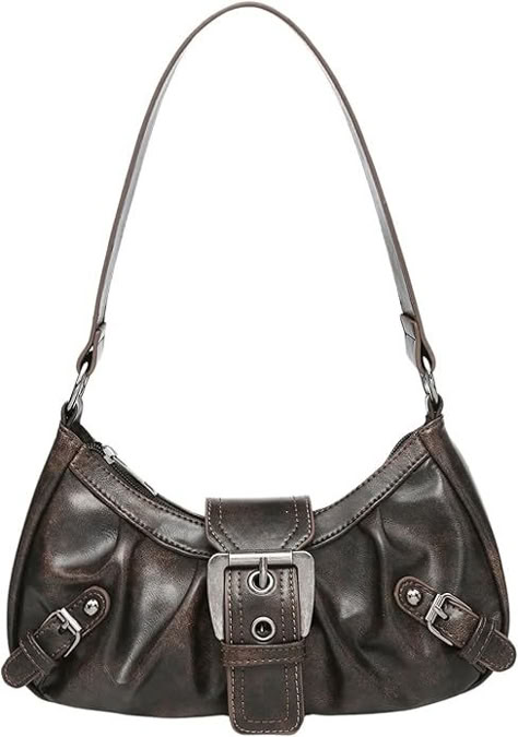 Amazon.com: Verdusa Women's Shoulder Bag Clutch Purses Y2K Leather Purse Hobo Bag Brown One-Size : Clothing, Shoes & Jewelry Rolling Loud Outfits, Loud Outfits, Kate Bags, Y2k Purse, Vintage Designer Bags, Rolling Loud, Street Style Clothing, Motorcycle Bag, Thrift Inspo