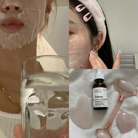 Skin Care Manifestation, That Girl Aesthetic Healthy Routine, Korean Beauty Aesthetic, Subliminal Body Results, Koleksi Makeup, Vision Board Themes, Manifesting Vision Board, Dream Vision Board, Pretty Skin Care