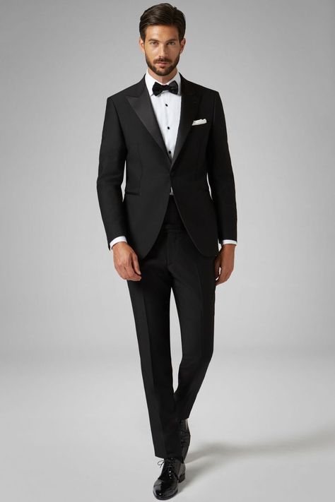 Pin di saeed su Dinner jacket | Smoking nero, Bottoni ricoperti, Smoking Tuxedo Photoshoot, Black Tie Men, Black Tie Dress Wedding, Suits For Guys, Grey Chinos Men, Wedding Suit Ideas, Black And White Suit, Wedding Tux, Black Dinner