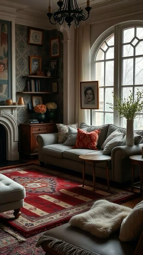 Upgrade your home with Victorian elegance! Click to see 35 inspiring living room ideas. Modern Victorian Homes Interior Ideas, House Interior Victorian, Historic Living Room, Modern Victorian Homes Interior, Elegant House Interior, 1940s Living Room, Period Living Room, Victorian Living Room Ideas, Interior Ideas Living Room