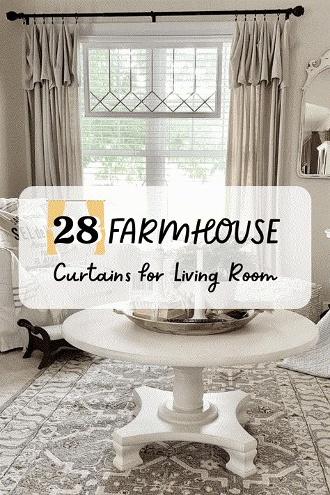 Curtains Living Room Farmhouse Modern, Curtain Farmhouse Ideas, Living Rooms Curtain Ideas, Window Coverings Farmhouse Style, Curtains In Farmhouse Living Rooms, Modern Farmhouse Curtain Rods Living Room, Farmhouse Living Room Windows Curtains, Amazon Farmhouse Curtains, Picking Curtains Living Rooms