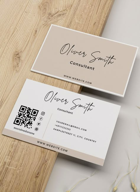 Digital Marketer Business Card, Brand Card Design Ideas, Digital Business Card Design Ideas, Digital Marketing Business Card, Neutral Business Cards, Virtual Business Card, Business Card Ideas Design, Shop Card Design, Visiting Cards Design Business