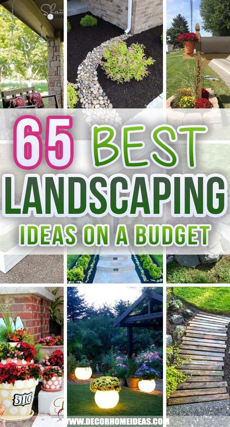 Best Cheap Simple Front Yard Landscaping Ideas. If you are looking for front yard landscaping ideas on a budget that are easy to recreate and won't break the bank - we have them all. Boost your curb appeal in no time with these cheap and simple projects. #decorhomeideas Simple Small Yard Landscaping Ideas, Front Yard Landscape Curb Appeal, Flower Bed On A Budget, Front Yard Simple Landscaping Ideas, Curb Appeal Small Front Yard, Small Porch Landscaping Ideas, Front Yard Walkway Landscaping Ideas, Easy Landscaping Ideas On A Budget, Ideas For Landscaping Front Of House