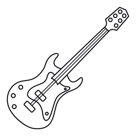 Electric Guitar Coloring Page, Electric Guitar Template, Cartoon Electric Guitar, Electric Guitar Clipart, Electric Guitar Drawing Easy, How To Draw Electric Guitar, Guitar Simple Drawing, Guitar Outline Drawing, Electric Guitar Drawing Sketches