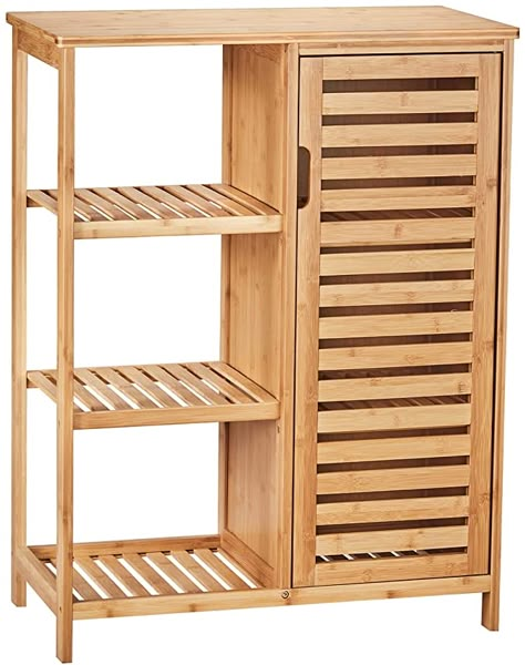 Amazon.com: VIAGDO Bathroom Storage Cabinets with Doors and 3 Side Shelves, Bamboo Floor Cabinet Utility Storage Shelves for Living Room, Bedroom, Hallway, Kitchen, Free Standing Storage Cabinet Furniture: Kitchen & Dining Bathroom Storage Cabinets, Storage Cabinets With Doors, Bamboo Cabinets, Bathroom Storage Units, Shelves For Living Room, Freestanding Bathroom Cabinet, Side Shelves, Bamboo Shelf, Bathroom Floor Cabinets