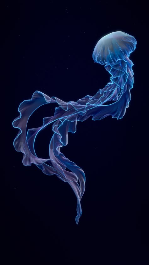 ArtStation - Aurelia, Shun Jellyfish Pictures, Jellyfish Aquarium, Sea Jellies, Dining Server, Sea Creatures Art, Jellyfish Painting, Jellyfish Design, Blue Jellyfish, Undersea World