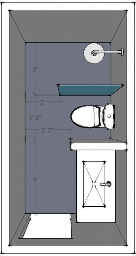 تصميم دورة مياه, Design De Configuration, Small Bathroom Layout, Bathroom Floor Plans, Bathroom Plans, Bathroom Design Layout, Bilik Air, Bathroom Closet, Bathroom Size