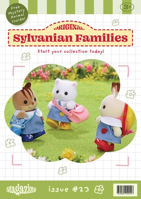 Sylvanian Families/ Calico Critters cute magazine cover #graphicdesign #poster #typography #illustrator #photoshop #adobe #behance #itsnicethat #sylvaniananimals #slyvanianfamilies #calicocritters #magazinecover Club Day Poster, Sylvanian Families Characters, Family Design Illustration, Cute Magazine Cover, Calico Critter Art, Posters To Print Out, Juminocore Posters, Calico Critter Phone Wallpaper, Cute Poster Ideas