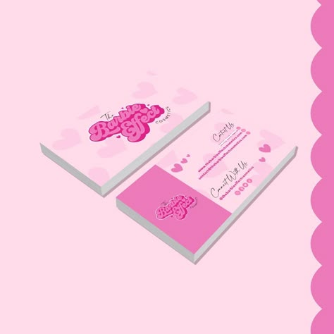 Cute Nail Business Cards, Pink Business Card Design, Business Card Pink, Nails Branding, Girly Logo Design, Girly Business Cards, Girly Logo, Deco Salon, Business Nails