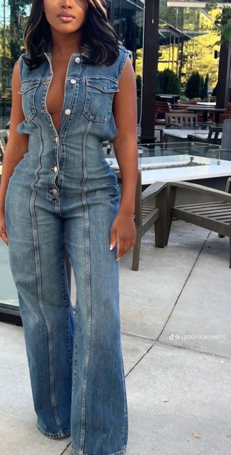 Jumpsuit-Fashion Nova Everyday People Outfits, Grown Woman Style Classy, Elevated Basics Wardrobe, Classy Chic Outfits For Women, Fancy Denim Outfits, Orange Dinner Outfit, Colorful Classy Outfits, Black Woman Fashion Outfits, Spring 25 Fashion Trends