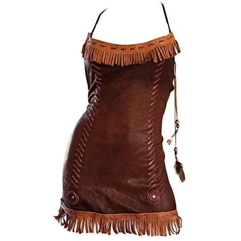 Preowned That Dsquared Sexy Leather Mini Dress Worn On Runway By... ($1,995) ❤ liked on Polyvore featuring dresses, multiple, sexy mini dress, fringe dress, brown leather dress, sexy brown dress and mini dress Christina Aguilera 2002, Short Beaded Dress, Short Brown Dress, Beaded Fringe Dress, Beaded Dress Short, Dresses Brown, Brown Leather Dress, Brown Mini Dress, Fringe Mini Dress