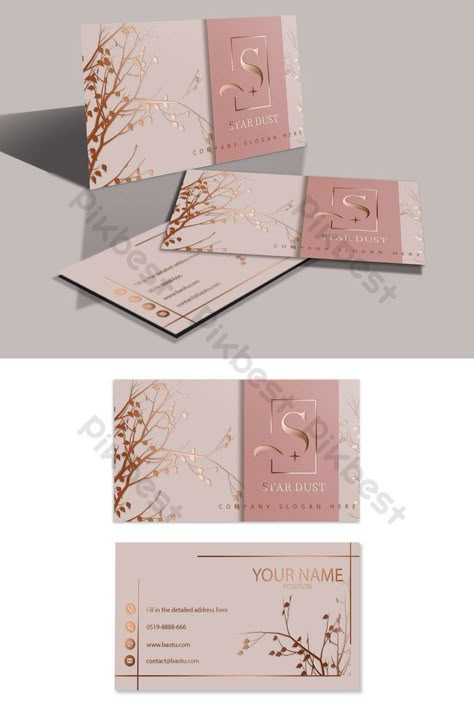 Wedding Business Cards Design, Beauty Business Cards Ideas, Pretty Business Cards, Business Card Psd Free, Cards For Business, Cute Business Cards, Pink Business Card, Timeless Logo, Pink Business