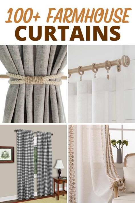 Discover the best farmhouse curtains for your rustic home. Curtains In Farmhouse Living Rooms, Farmhouse Kitchen Window Treatments Joanna Gaines, Farmhouse Dining Room Curtains Joanna Gaines, Curtains Dining Room Ideas Farmhouse, Sunroom Curtain Ideas Farmhouse, Coastal Farmhouse Curtain Ideas, Antique Farmhouse Curtains, Farmhouse Curtain Rods Living Room, Coastal Farmhouse Window Treatments