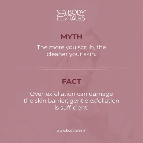 Let's debunk a skincare myth and unveil the fact for radiant and healthy skin! Break free from the scrubbing myth! 🌟 Embrace a skincare routine that nurtures, not harms. . . . #bodytales #skincarereminder #healthyskin #skincaremythfact #skincaremyth #mythfact #skincaretruth #mythbusted #skincarefacts #skinmyths #scienceofskincare #skinmythbusters #beautytips #skincareproducts #skincaregoals #beautyessentials #hydrationnation #shopnow Skincare Story Ideas, Baddies Captions, Moisturizer Aesthetic, Skincare Content Ideas, Skincare Story, Myth And Fact, Skin Myths, Skin Care Myths, Myths Vs Facts