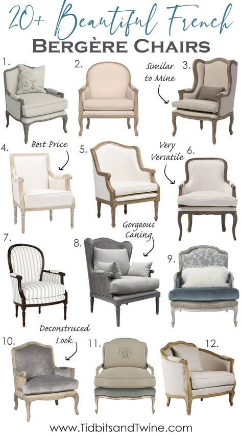 Living Room Chair Decor, French Style Sofa, Sofas Ideas Living Room, Bergere Chairs, Sofa Design Ideas, French Living Rooms, French Style Interior, Bergere Chair, Chair Decor