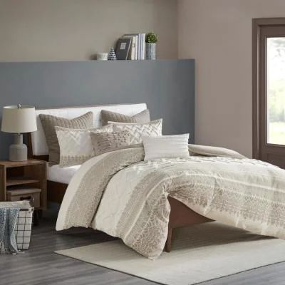 INK+IVY Mila 3-Piece Taupe Print Cotton King/Cal King Comforter Set-II10-1125 - The Home Depot Colorful Bedding Ideas, Tan Home Decor, Tan Bedding, Western Bedding Sets, Bed Styles, Western Comforter Sets, Bed Linen Ideas, Bedroom Comforter Sets, Bedding Master