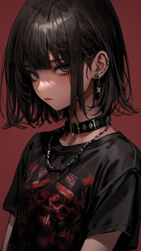 Tomboy Art, Anime Goth, Images Kawaii, Anime Show, Cute Goth, Anime Fashion, Gothic Anime, New Rock