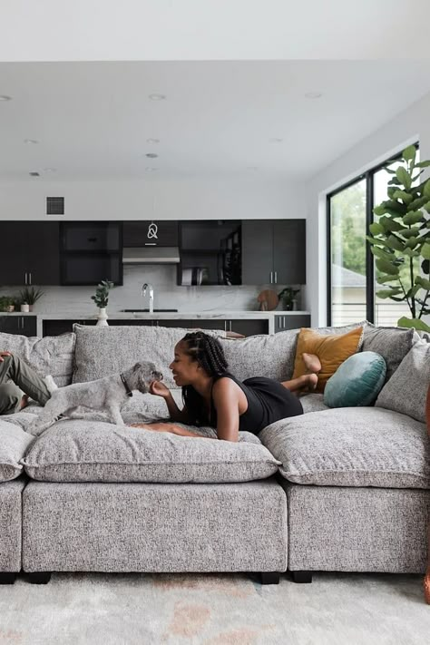 Cuddlemuffin Modular Sofa, Washable Modular Sofa, Modular Sofa Living Room Small Spaces, Grey Modular Sofa, Nest Sofa, Comfy Sofa Living Rooms, Couches Living Room Comfy, Sofa Trends, Sofa Living Rooms