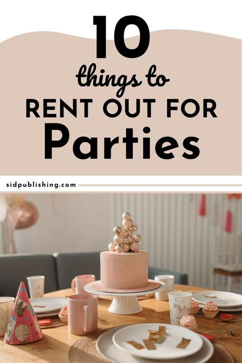 This article will give you a list of things to rent out for a parties. This information will make it easy for you when starting out a party rental business. Diy Party Rentals, Rental Business Ideas, Party Planner Business, Event Space Business, Event Center Ideas, Games For Team Building, Event Venue Business, Party Rental Business, Birthday Party Rentals