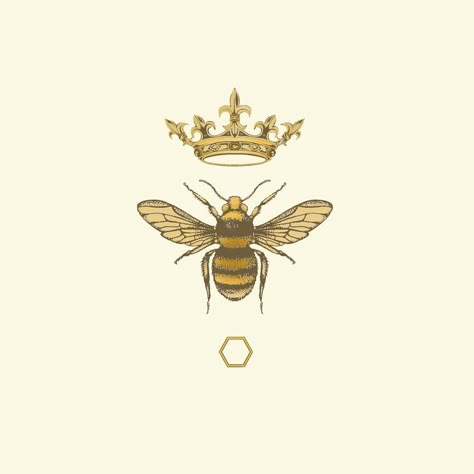 Queen Bee Tattoo, Bee Aesthetic, Queen Bees Art, Bees Art, Bee Tattoos, Bee Logo, Bee Tattoo, Bee Art, Honey Bees