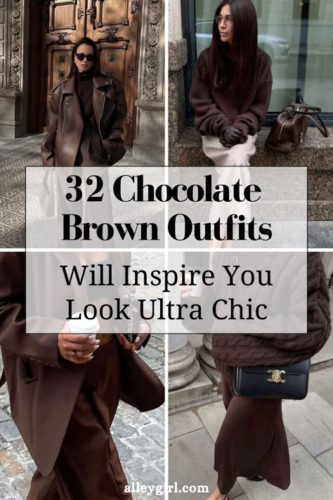 chocolate brown dress outfit, fall fashion 2024 women, fall outfits, fall fashion trends All Brown Fall Outfit, All Brown Winter Outfit, Brown Turtleneck Outfit Winter, Dark Brown Fall Outfits, What Goes With Brown Clothes, Dark Brown Blouse Outfit, Brown Fall Outfits For Women, Chocolate Brown And White Outfit, Dark Brown Sweater Dress Outfit