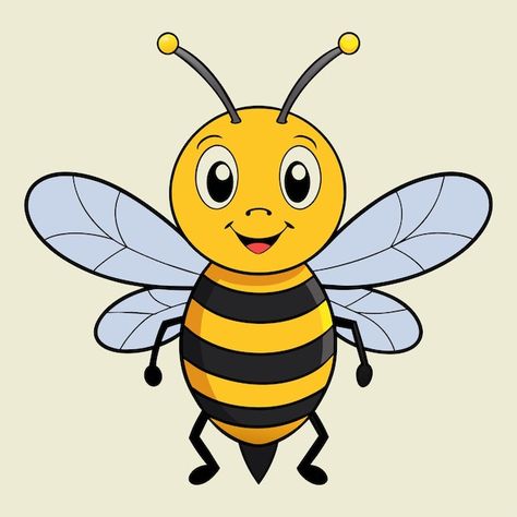 Vector honey bee cartoon illustrations Bee Hive Painting, Cute Bee Illustration, Honey Bee Craft, Bee Pictures Art, Honey Bee Cartoon, Honey Bee Clipart, Bee Vector, Cute Animals Drawings, Bee Cartoon