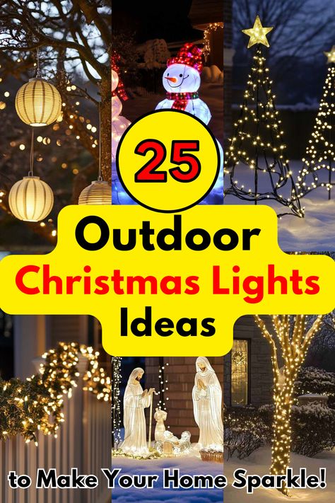 Looking for unique ways to decorate your home this holiday season? Check out these Outdoor Christmas Lights Ideas that will bring warmth, joy, and sparkle to your yard and make it stand out in your neighborhood. #ChristmasLights #OutdoorDecor #HolidayIdeas #FestiveLighting #ChristmasDecorations Outdoor Christmas Lights House, Beautiful Outdoor Christmas Lights, Outdoor Christmas Decor Inspiration, C9 Christmas Lights Ideas, Unique Outdoor Christmas Lights, Christmas Outdoor Lights Ideas, Simple Outdoor Christmas Lights, Christmas Light Displays Outdoor, Christmas Lights Outside House Ideas