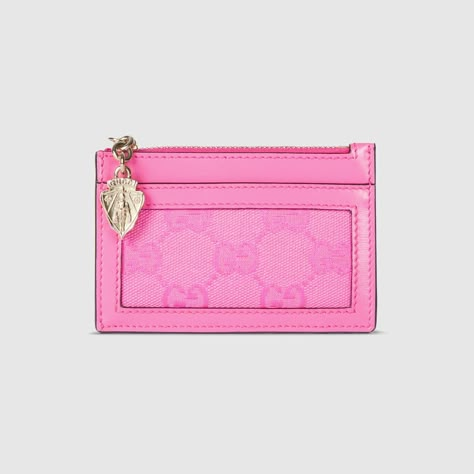 GG card case wallet in pink GG canvas | GUCCI® US Wishlist Pink, Pink Christmas Gifts, Ysl Wallet, Preppy Bags, Bday List, Dream Items, Bday Wishlist, Women's Wallets, Cute Wallets