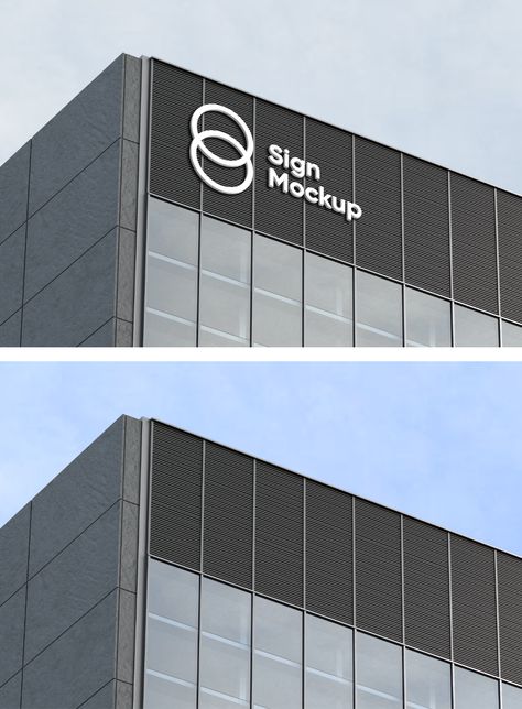 Building Sign Mockup — Mr.Mockup | Graphic Design Freebies Building Mockup, Restaurant Mockup, Sign Mockup Free, Facebook Mockup, Sewing Business Logo, Logo Mockup Design, Mockup Design Ideas, Business Logo Design Ideas, Brand Mockup