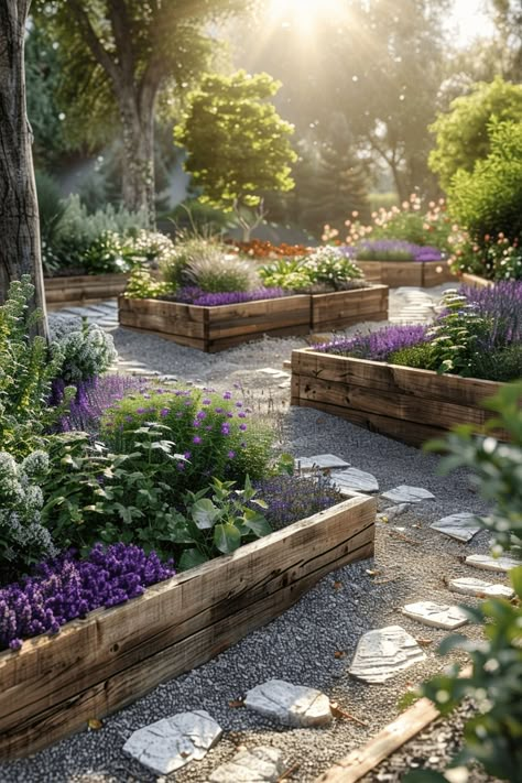 Hippie Garden Ideas, Stone Pathways, Moonlight Garden, Backyard Garden Layout, Fragrant Garden, Dream Landscape, Hippie Garden, Green Kitchen Cabinets, Lavender Garden