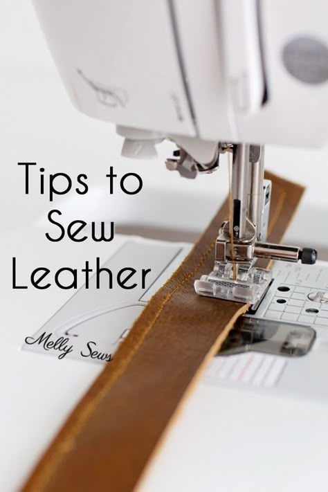 How to sew leather - tips and tricks for sewing leather successfully on a home sewing machine How To Sew A Leather Purse, Working With Leather Diy, Sewing A Leather Bag, Using A Sewing Machine For Beginners, Sewing Leather Bags Tutorials, Beginner Leather Projects Ideas, Leather Purse Patterns Free, Leather Tooling Patterns For Beginners, Leather Bag Pattern Free Pdf