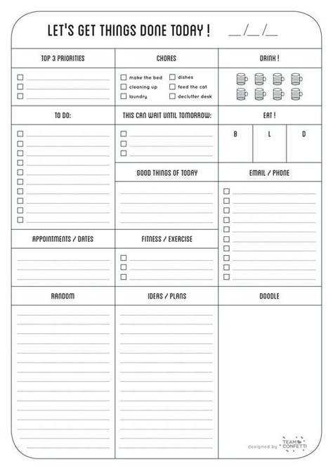 Daily Planner Printables Free, Penanda Buku, To Do Planner, Daily Planner Pages, Organize My Life, Planner Pdf, Planner Printables Free, Daily Planner Printable, Project Planner