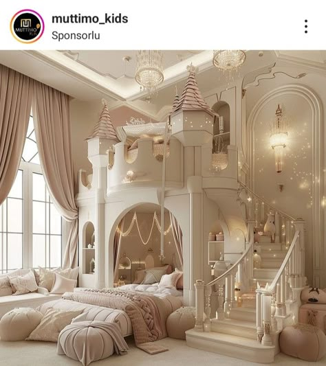 Castle Beds, Princess Bedrooms, Luxury Nursery, Castle Bed, Luxury Kids Bedroom, Castle Bedroom, Princess Room Decor, Kids Room Interior Design, Modern Kids Room