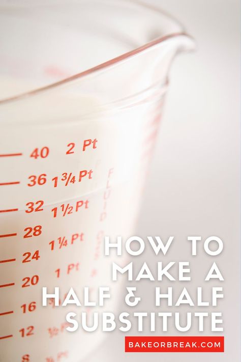 Half And Half Substitute, Odd Names, Hack My Life, Baking Tips And Tricks, Baking Games, Baking Substitutes, Ingredient Substitutions, Make Do, Liquid Measuring Cup