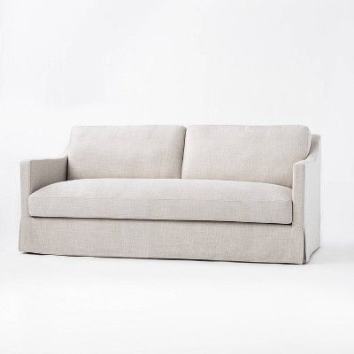 Vivian Park Upholstered Sofa Cream - Threshold™ Designed With Studio Mcgee : Target Mcgee Target, Light Gray Sofas, Sofa Cream, Studio Mcgee Target, Upholstered Swivel Chairs, Small Couch, Cream Sofa, Small Apartment Living Room, Sofa Material