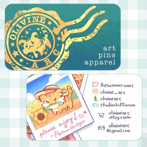 Artists Business Cards, Illustrator Business Card Design, Artist Alley Business Cards, Business Cards Artist, Animation Business Cards, Artist Cards Business, Thank You Business Cards Ideas, Artist Name Card, Commission Card