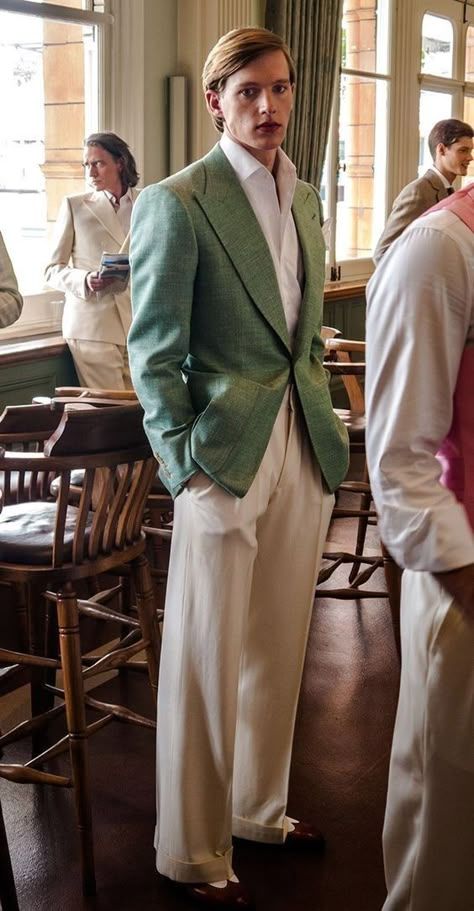 Flannel Trousers, Vintage Mens Fashion, Green Suit, Vintage Suits, Prom Outfits, Mode Inspo, Men Fashion Casual Outfits, Well Dressed Men, 가을 패션