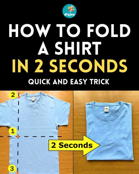 Fold Clothes Reference, How To Fold A Tshirt Easy, Easy Way To Fold Shirts, Folding A T Shirt, Best Way To Fold T Shirts, Folding Shirts Hack, Folding Tee Shirts To Save Space, How To Fold Tee Shirts, Folding A Shirt