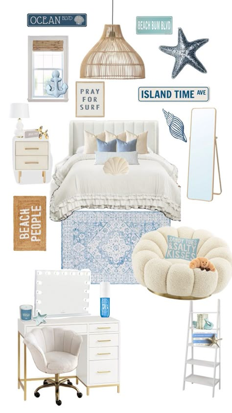 coastal Sephora Mascara, Beach Room Ideas, Coastal Room Decor, Ocean Room Decor, Photography Bedroom, Summer Room Decor, Blue Room Decor, Beach Room Decor, Beachy Room Decor