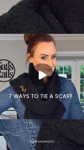 ���𝔾𝕒𝕚𝕝 𝔻𝕠𝕪𝕝𝕖 on Instagram: "7 ways to tie a scarf … All scarfs available on my website gailsrails.ie  #scarftutorial #howtotieascarf #gailsrails #gailsrailstoptips #gailsrailsstyletip #scarfstyle" Fancy Scarf Tying, Wear Large Scarf, How To Style An Infinity Scarf, Scarf Ties Ideas Tutorials, Scarf With Blazer Work Outfits, Scarf Styles Tutorial, How To Tie A Rectangular Scarf, How To Drape A Scarf, Tying Scarfs How To Tutorials