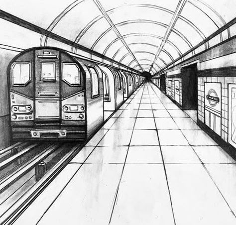 City Drawing Sketches Perspective, Creative Perspective Drawing, Cityscape Perspective Drawing, Perspective Pencil Drawing, Point Of Perspective Art, One Point Perspective Drawing Ideas, Ally Way Drawing, One Point Perspective Drawing Street, Perspective Sketch Architecture