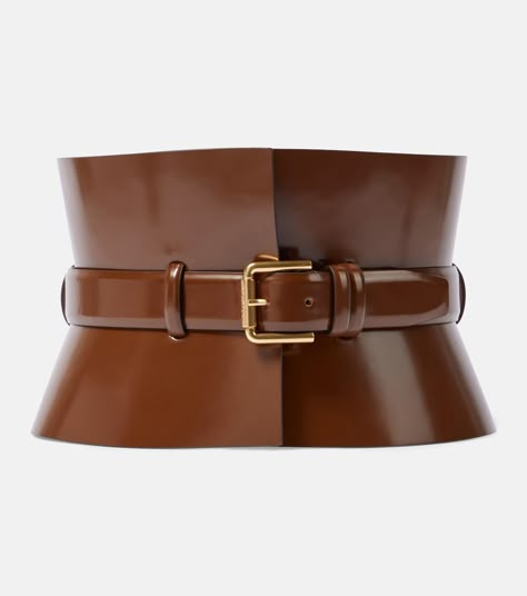 Bustier175 leather belt in brown - Max Mara | Mytheresa Waist Ornaments, Cool Skirts, Slow Horses, Boots Street Style, New Collection 2022, Safari Fashion, Feminine Accessories, Custom Wardrobe, Dress Belts